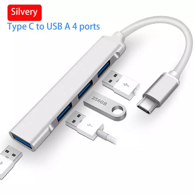 Type C-Extender-4-USB3-silvery